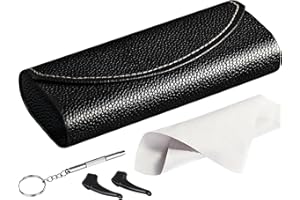RayLove Ultimate Glasses Case Kit, Hard Shell Sunglasses and Eyeglass Case with Cleaning Cloth, Screwdriver, Ear Hooks