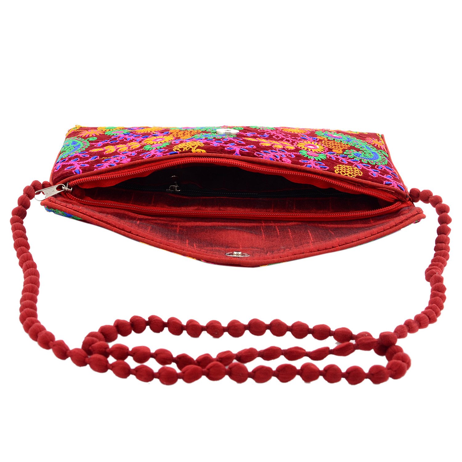 craft trade cotton embroidered clutch bag for women & girls