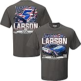 Checkered Flag Sports Kyle Larson HendrickCars Patriotic Eagle 2-Spot T-Shirt Gray