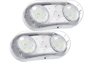 SASELUX Wet Location Rated Outdoor Emergency Light,Waterproof Exterior Led Emergency Lights with Battery Backup,Adjustable Heads,Commercial Hardwired Emergency Lighting,UL Listed,120-347V (2 Pack)