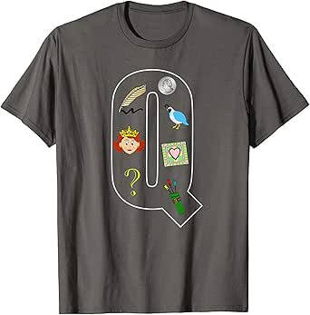 Amazon.com: Alphabet Letter Q Phonics Objects That Start With Q Shirt