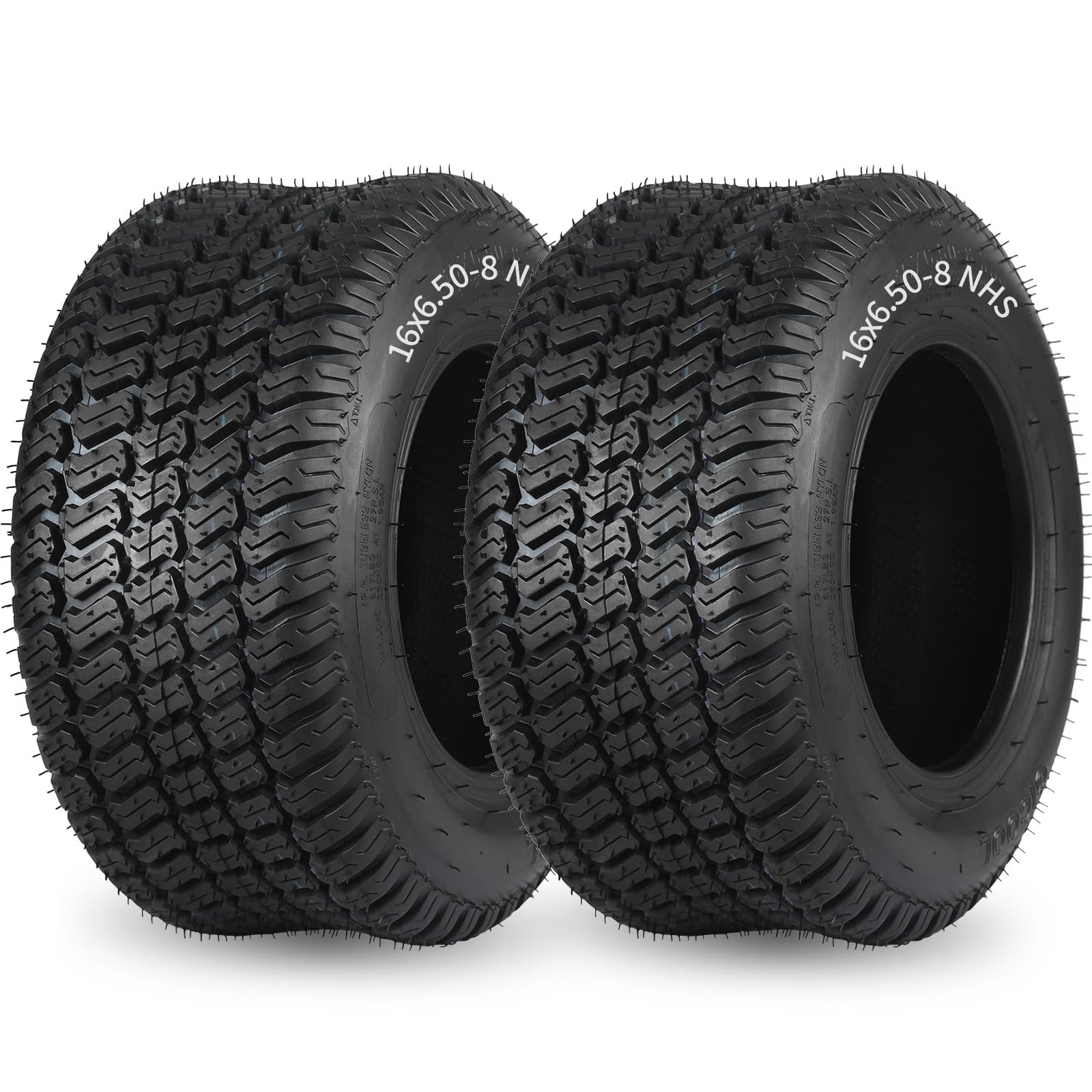 GICOOL (2 Pack) 16 x 6.50-8 Lawn Mower Tubeless Tire, 16x6.5-8 for ...
