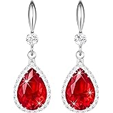 Linawe Imitation Diamond Dangle Earrings for Women Trendy, Rhinestone Drop Chandelier Earrings, Teardrop Crystal Cubic Zirconia Wedding Jewelry Set, 14K Gold/Rose Gold/Silver Tone