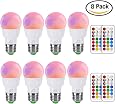 E27 RGB LED Glühbirne Mit Fernbedienung – 3W, Dimmbar, 12 Farben + Warm-/Kaltweiß, 2 Stück