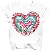 TUIVX Valentine Shirts for Kids Boys Girls Valentines Day Funny T-Shirt Toddler Short Sleeve Graphic Tops 2026 (3T-10T)