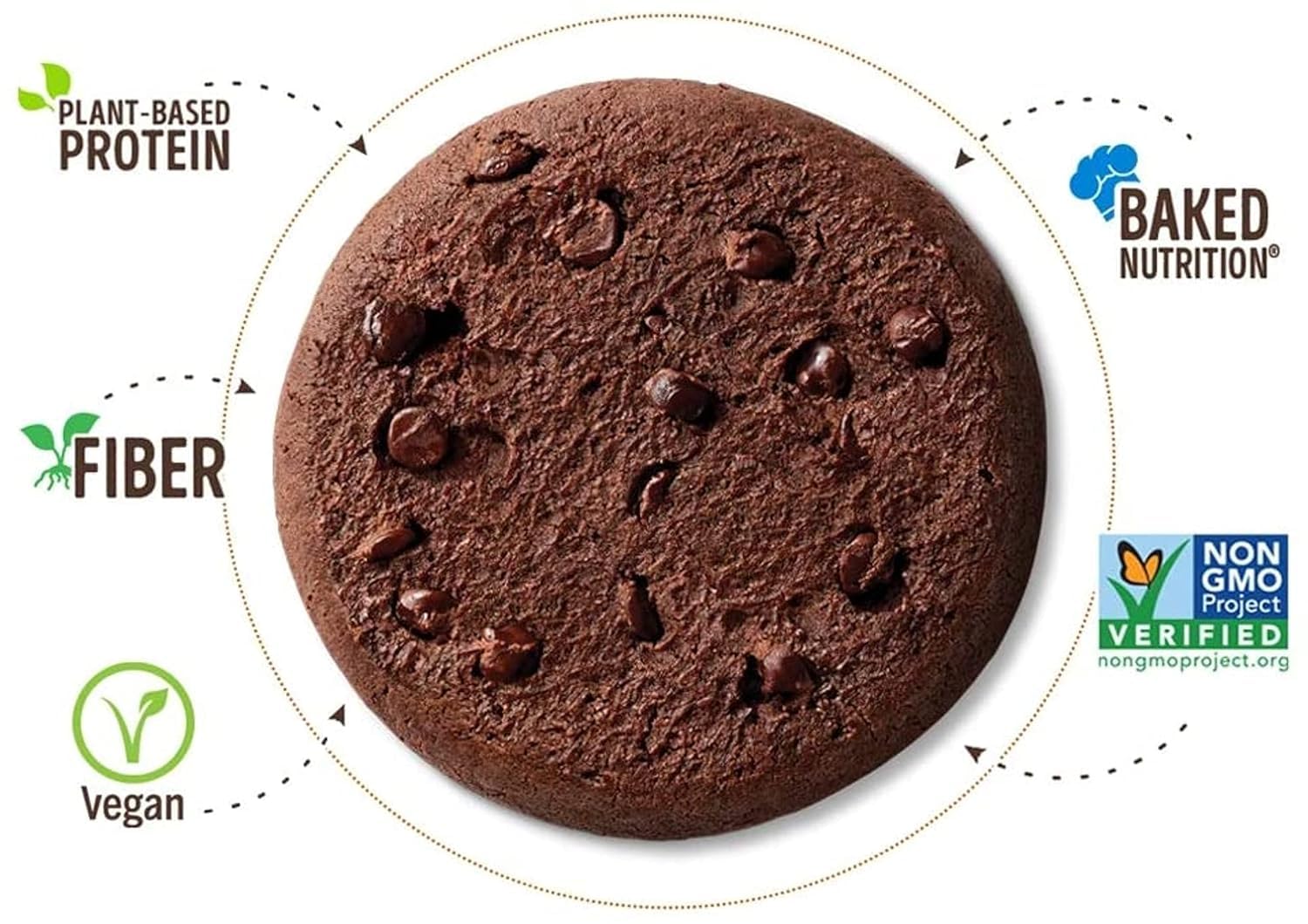 Lenny & Larry's The Complete Cookie, Big Time Brownie, Soft Baked, 8g Plant Protein, Vegan, Non-GMO, 2 Ounce Cookie (Pack of 12)