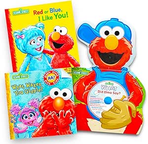 Amazon.com: Sesame Street Elmo Book Super Set For Toddlers (3 Book Set ...