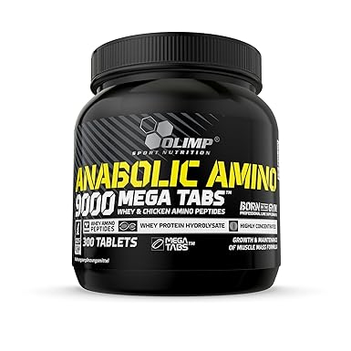 Olimp Anabolic Amino 9000 Mega Tabs | 9000 mg Aminosäuren | 300 Tabletten, 1er Pack (1 x 675 g Dose)