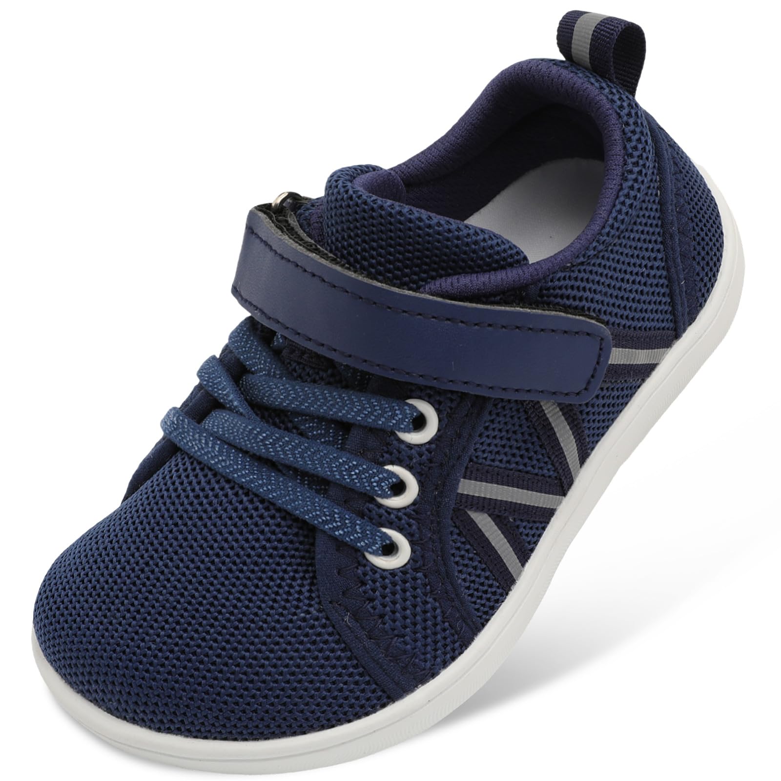 Photo 1 of ***(HEAVILY USED/ MINOR DAMAGE)***JOINFREE Toddler Little Kids Wide Barefoot Shoes Boys Girls Minimalist Sneakers Breathable Walking Running Tennis Shoe Outdoor NavyBlue Size 11