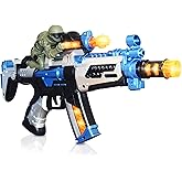 ArtCreativity FuryX Light Up Toy Gun for Kids with Vibrating Man - 16 Inch Blaster Gun with LED Lights, Sound Effects, and Vibration Feedback - Cool Toy Guns in Colorful Box, Toy Guns for Boys 4-6