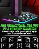 KALAHOL RGB Headphone Stand with 2 USB Type-C Ports LED Gaming Headset Holder view 3