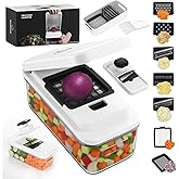 NARINK Vegetable Chopper Veggie Cutter Mandoline Slicer 9 in1 Efficient Kitchen Gadget- Salad Chopper- Onion Chopper-Food Cho