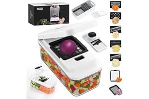 NARINK Vegetable Chopper Veggie Cutter Mandoline Slicer 9 in1 Efficient Kitchen Gadget- Salad Chopper- Onion Chopper-Food Cho