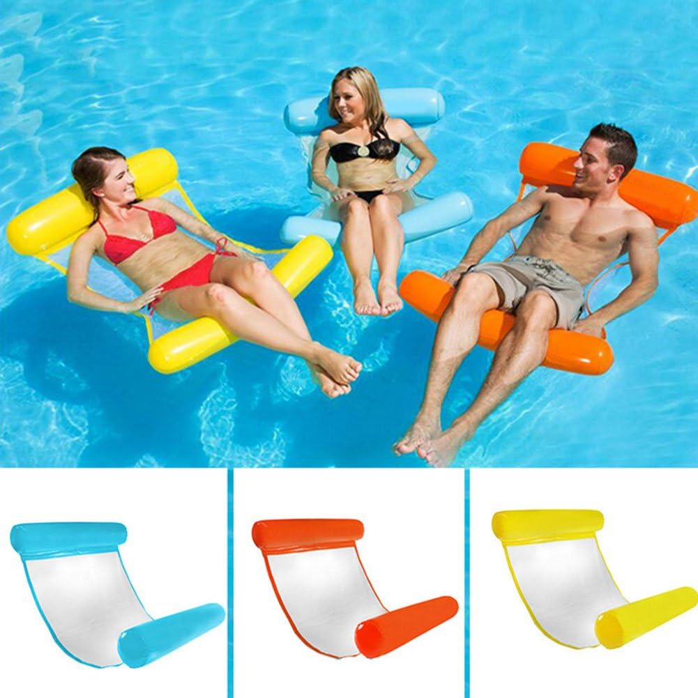 StFoldable Water Hammock Single People Inflatable Backrest Beach Lounger Swimming Pool Bed