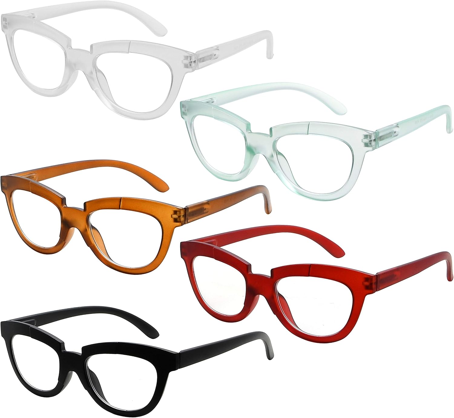 Eyekeeper Reading Glasses for Women 5-Pack Half Moon Ladies Readers +1.50