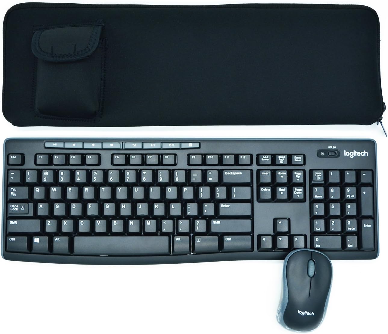 Neoprene Keyboard Sleeve -Portable Carrying Case with Mouse Bag Suitable for Logitech MK270 Wireless Keyboard - Image 5