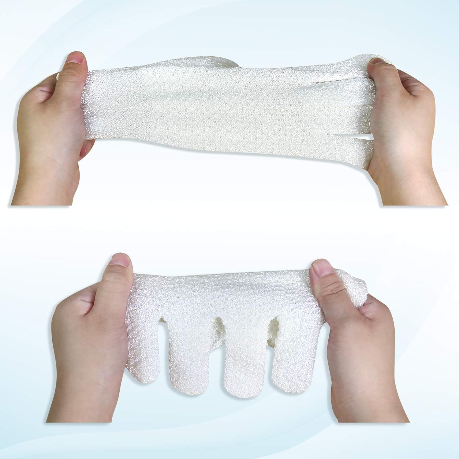 Evridwear Exfoliating Gloves for Bath, Shower Deep Cleaning Acne and Dead Skin Removal, Woman Girl Light Moderate or Heavy Level,3 Pairs Pack (White): Health & Personal Care