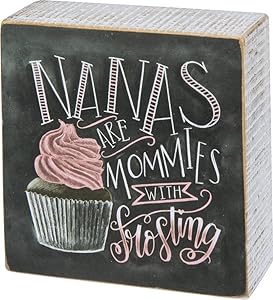 Primitives by Kathy 31837 Chalk Box Sign, 4" x 4", Nanas Are