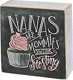 Primitives by Kathy 31837 Chalk Box Sign, 4" x 4", Nanas Are