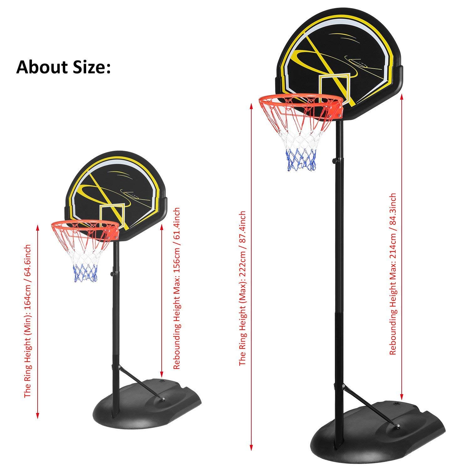 shaofu Portable Basketball System Hoop Backboard Rim System