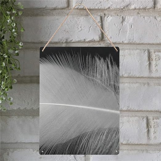 Amazon Com Thkdsc Tin Sign Wall Decor Feather White Filigree Down Plumage Bird Classic Vintage Tin Signs For Bar Wall Decor For Home Bar Pub Diner Home Kitchen