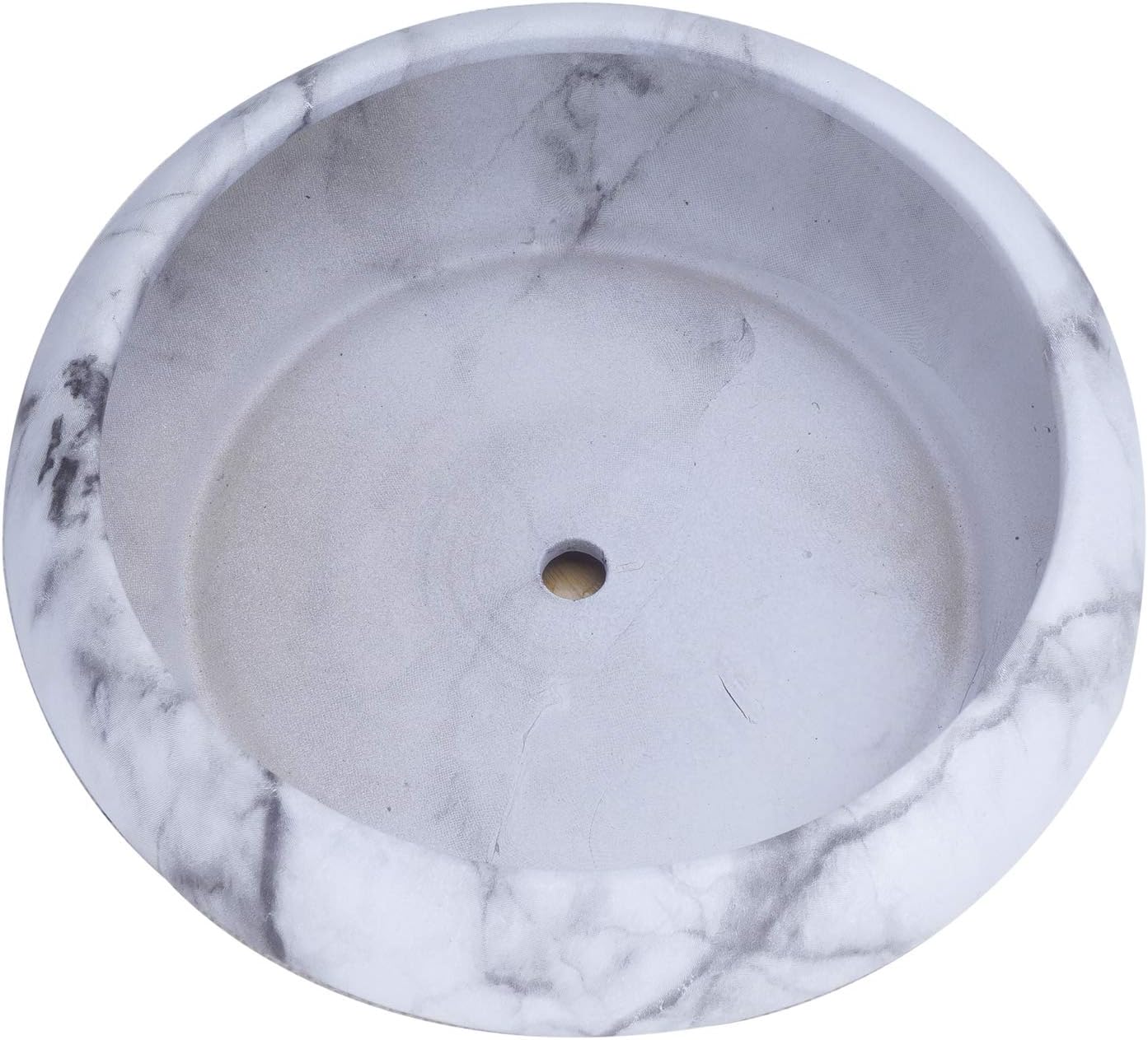 ARTKETTY Large Marble Shallow Flower Pots with Drainage Tray for Indoor Cactus Succulent Plants, 7.3" White&black - Image 4