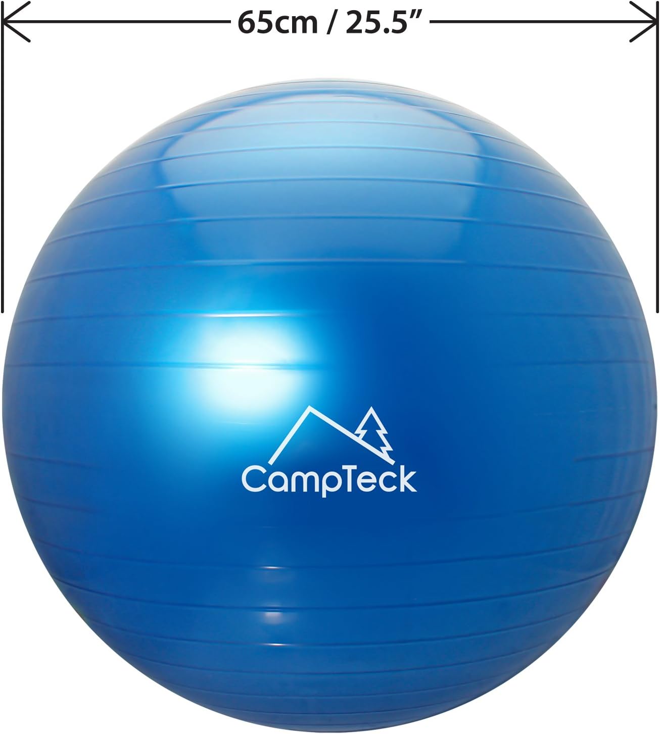 CampTeck Unisex Exercise Swiss Ball 65cm with Hand Pump for Fitness Gym, Yoga, Pilates - Blue - Image 5