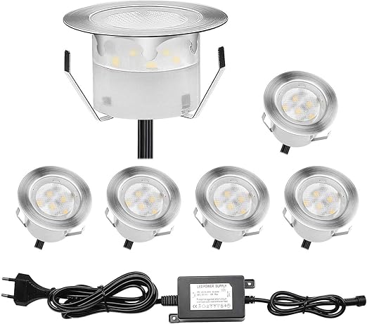 Led Bodeneinbaustrahler 6er Set O45mm 1w Terrassen Einbaustrahler Aussen 12v Ip67 Wasserdicht Terrassenstrahler Licht Fur Kuche Garten Treppen Balkon Terrasse Blau Amazon De Beleuchtung