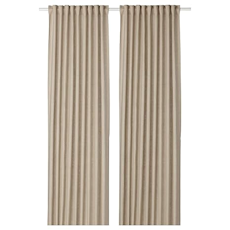 Buy Ikea Aina Curtains 1 Pair Beige 145x300 Cm 57x118 Online