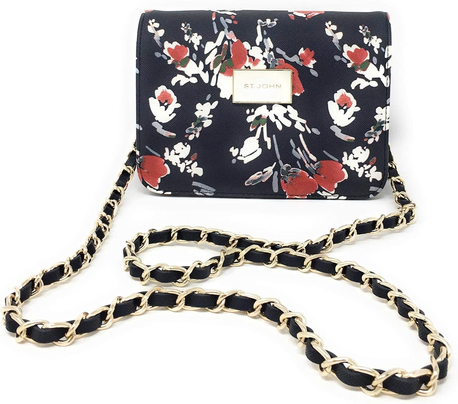 navy floral handbag