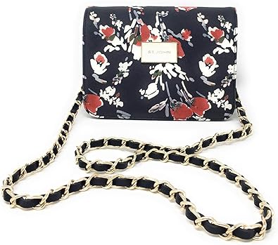 navy floral clutch bag