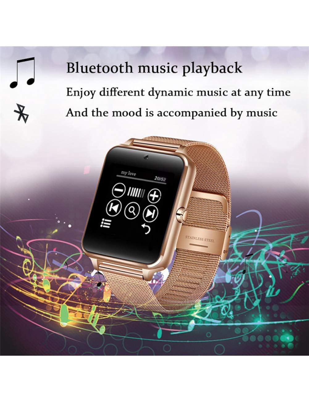 DZKQ Smart Watch Clock Sync Notifier, Soporte para Tarjeta ...