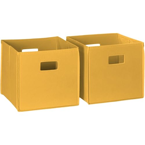RiverRidge Home 2 Pc Storage Set Folding Bin, Golden Yellow
