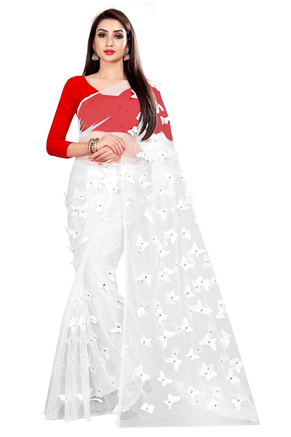 amazon white colour sarees