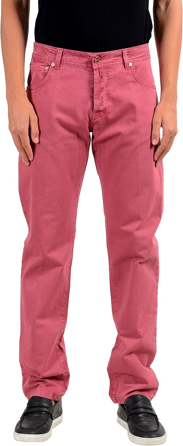 pink straight leg jeans