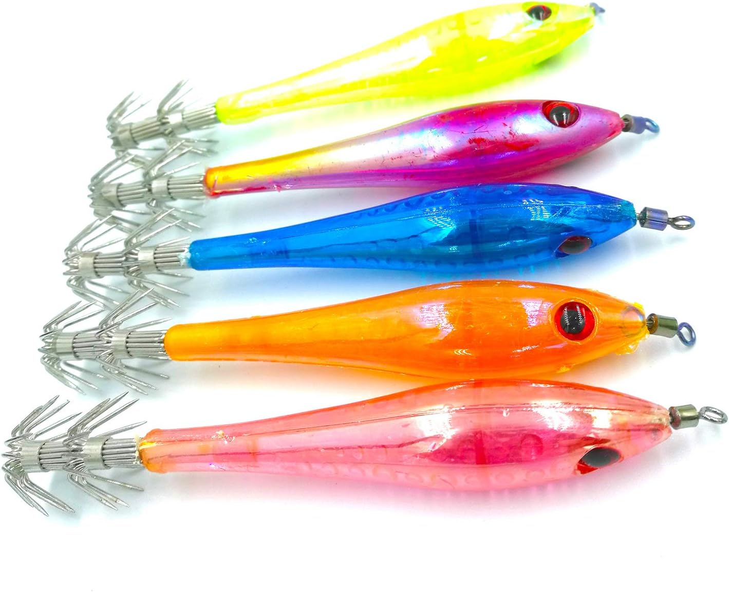 2017 New Lure Squid Hook Wood Shrimp Squid Lures 6 Color Bait Minnow (5PCS)