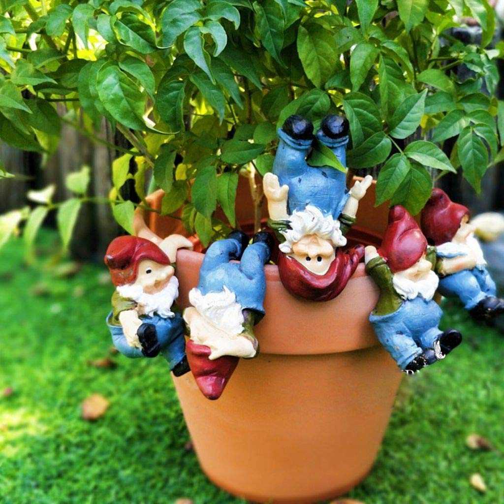 6Pack 3inch Flowerpot Landscaping Gnome Elves Home Decorating Idyllic Garden Garden Decoration Pendant Funny Lawn Gnome Statue, Garden Decoration