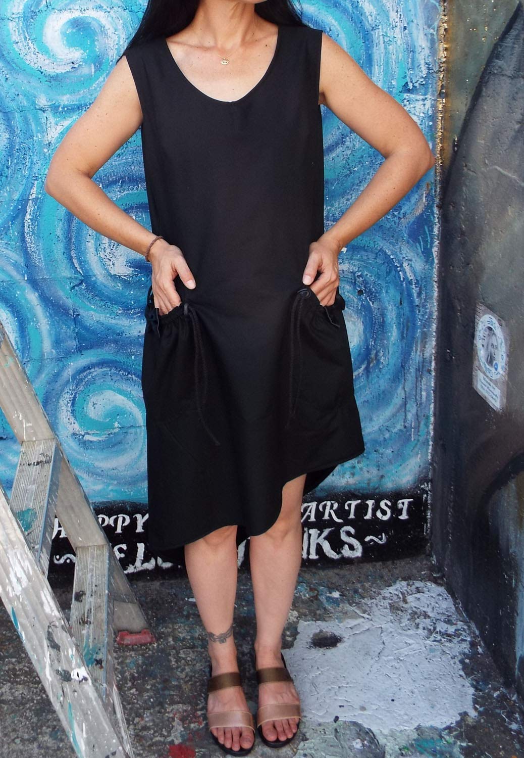 black dress with pockets