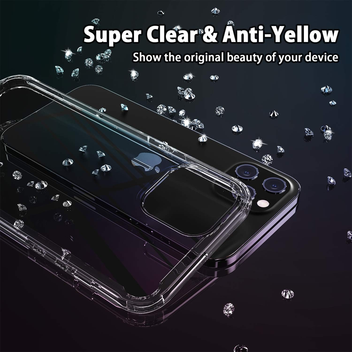 Temdan for iPhone 12 Case/iPhone 12 Pro Case 6.1" [Drop Protection] [Shock-Absorbing Corners] Acrylic Case for iPhone 12/iPhone 12 Pro 2020 6.1inch – Clear