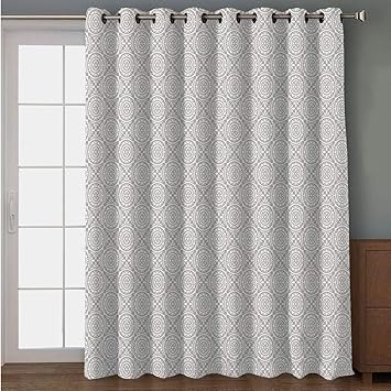 Amazon Com Blackout Patio Door Curtain Silver Symmetrical Floral