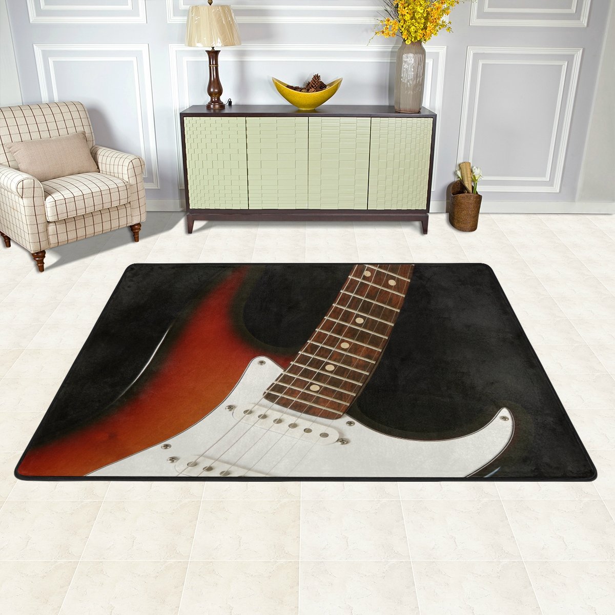 Music Nursery Tappeto Pavimento Tappetino Yoga Cucina 50/&nbsp;x 80/&nbsp;cm 4 x 6 1.7/&nbsp;x 2.6 ft 120 x 180 cm Soggiorno Multi Naanle Musica Chitarra Antiscivolo Tappeto per per Camera da Letto
