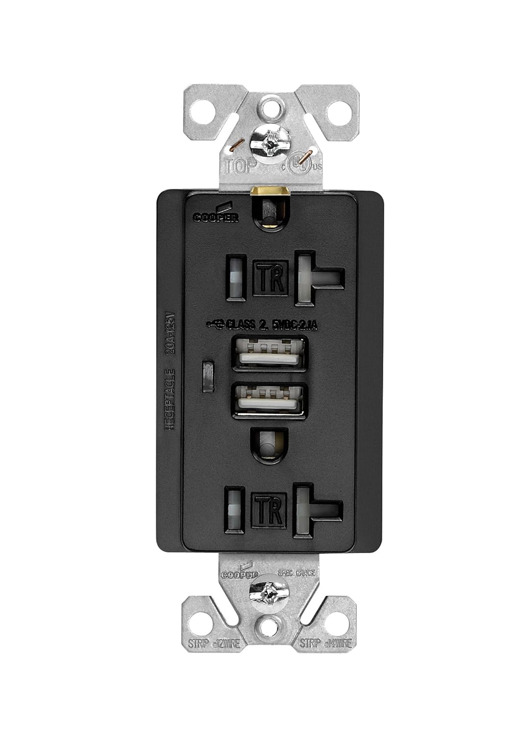 Eaton TR7745W Combination USB Charger with Tamper Resistant Receptacle and  Box, 15-Amp, White Finish - Strap Clamps - Amazon.com