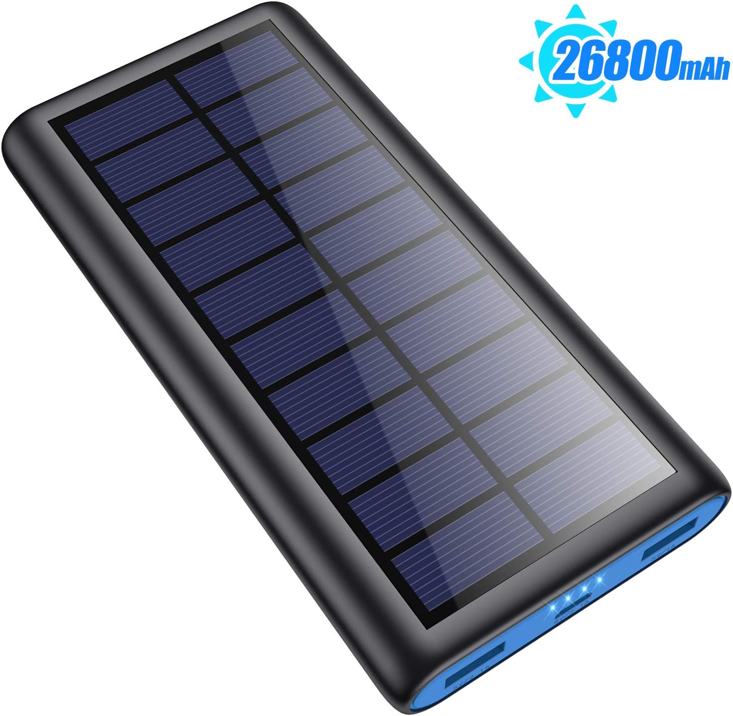 Solar Portable Charger 26800mAh, 【2020 Phone Charger】 Power Bank External Backup Battery Pack with 2 Outputs Huge Capacity Backup Battery Compatible Smartphone,Tablet and More