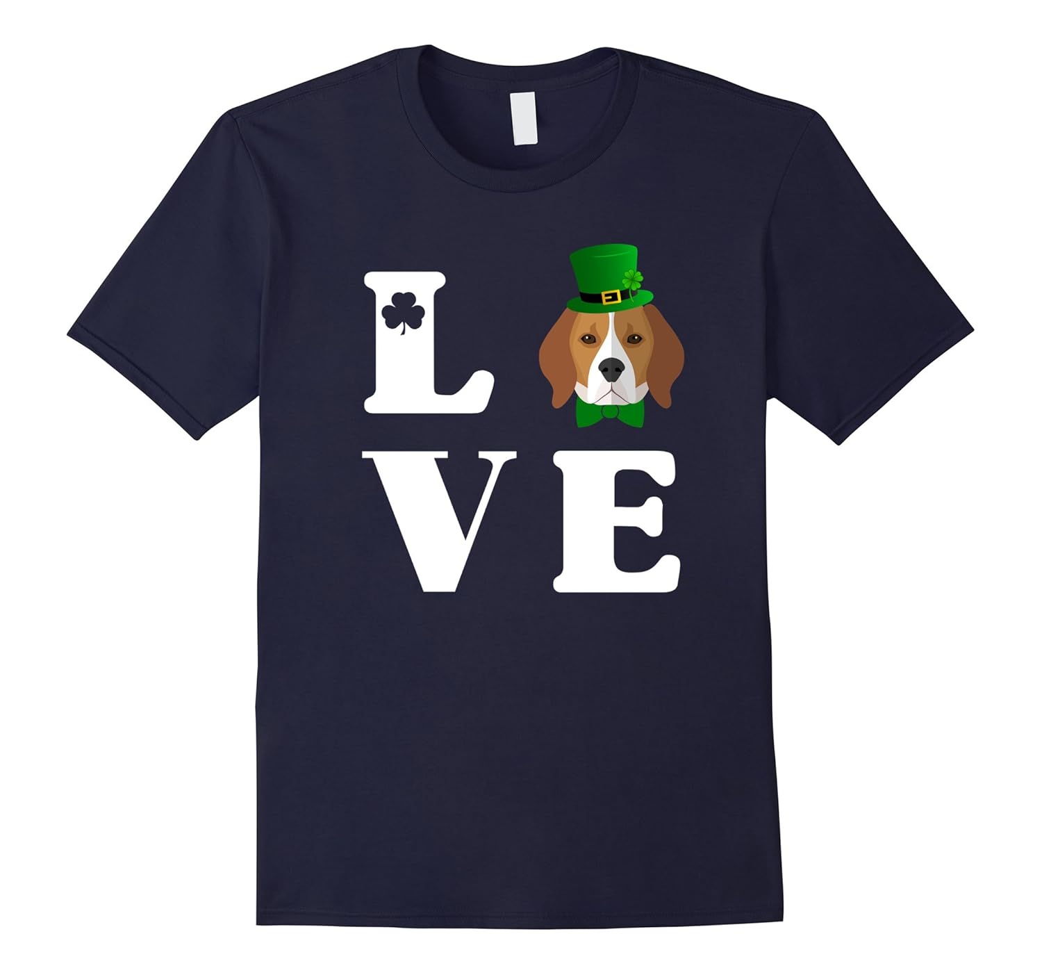 LOVE Beagle dog st patricks shamrock t-shirt-ANZ