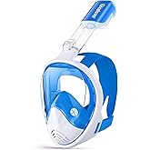 Greatever Full Face Snorkel Mask, Snorkeling Gear for Adults with Latest Dry Top Breathing System and Detachable Camera Mount, Foldable Snorkel Set for Family Snorkeling Trips, Anti-Fog & Anti-Leak