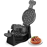 Waffle Maker, Belgian Waffle Maker Iron 180° Flip Double Waffle, 8 Slices, Rotating & Nonstick Plates, Removable Drip Tray Ea