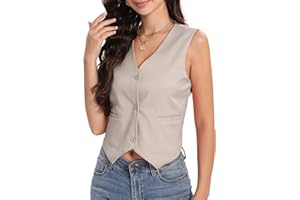 Xeoxarel Women's Linen Vests Crop Tank Tops (S-2XL)