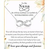 Infinity Mom Grandma Nana Sister Aunt Daughter Auntie Granddaughter Niece Necklace Gifts, Christmas Birthday Valentines Day Mothers Day Easter Graduation Back to School Gifts Stocking Stuffers Presents for Women Girls Her