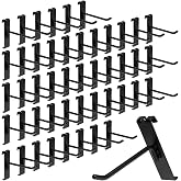SINCHEEWAY 60 Pack Grid Wall Display Hooks, Metal Gridwall Accessories for Retail Stores, Trade Shows, Art and Craft Displays (Black, 4 Inch)