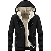 Gihuo Men's Winter Sherpa Lined Hoodie Zip Up Sweatshirt Heavyweight Warm Fleece Jacket with Pockets